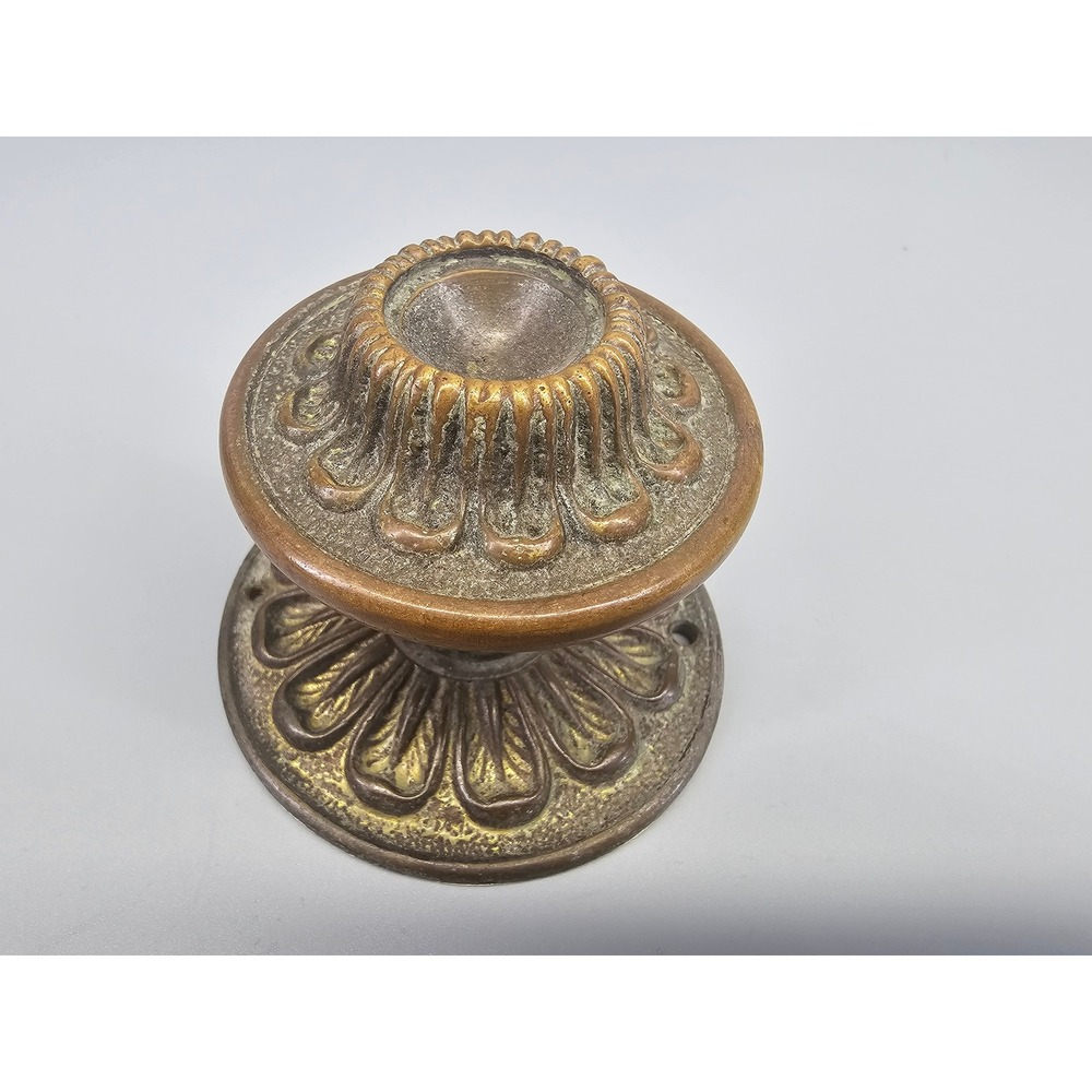 Door Handle 3.5" Antique Bronze Ornate Floral Relief Victorian Pull Knob